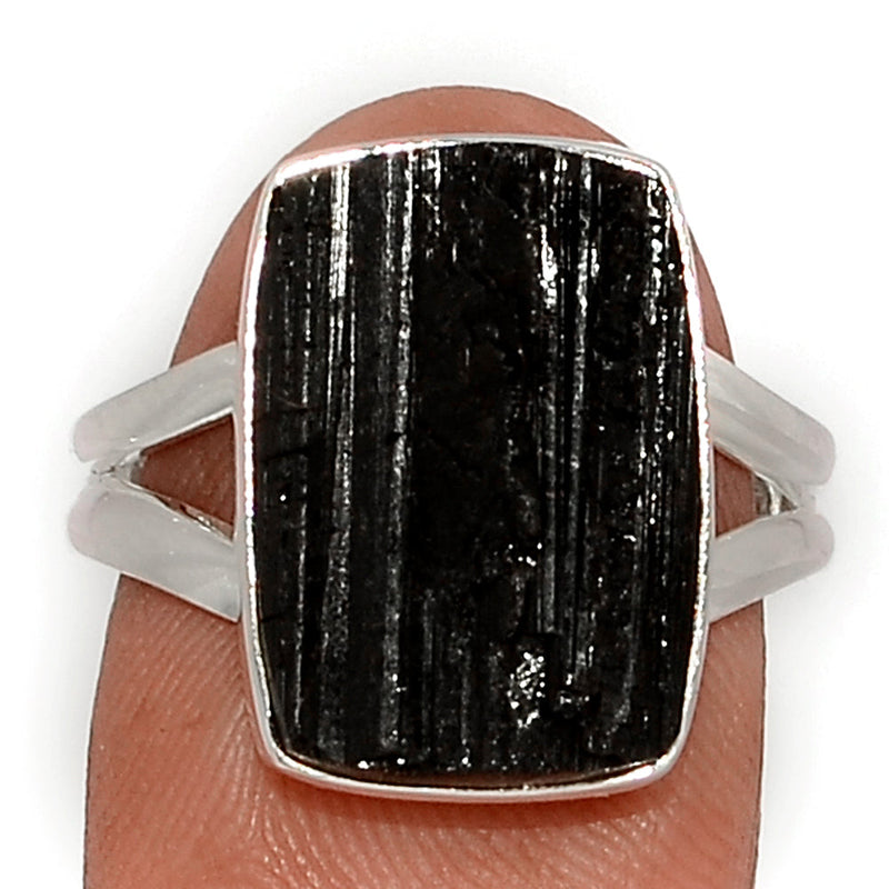 Black Tourmaline Rough Ring - BTRR1476