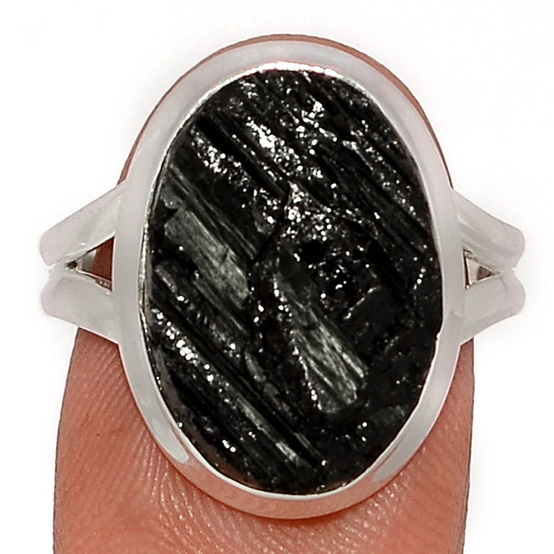 Black Tourmaline Rough Ring - BTRR1477