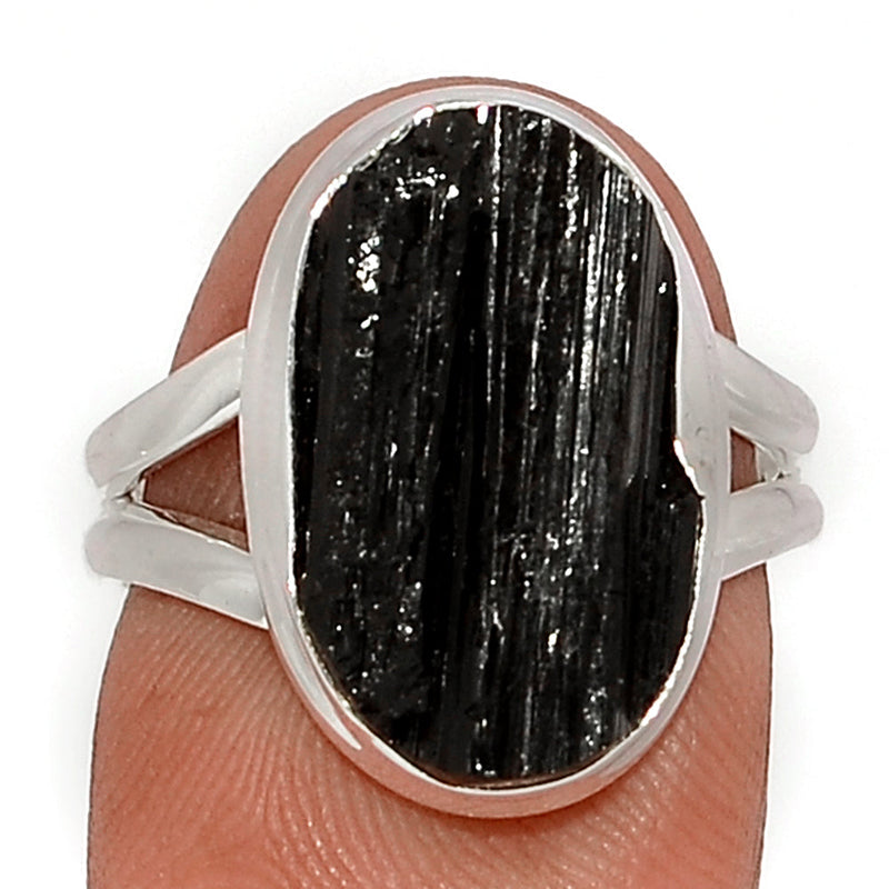 Black Tourmaline Rough Ring - BTRR1478