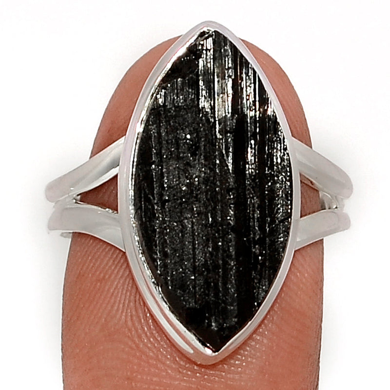 Black Tourmaline Rough Ring - BTRR1479