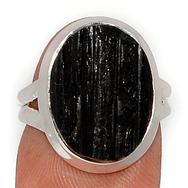 Black Tourmaline Rough Ring - BTRR1480