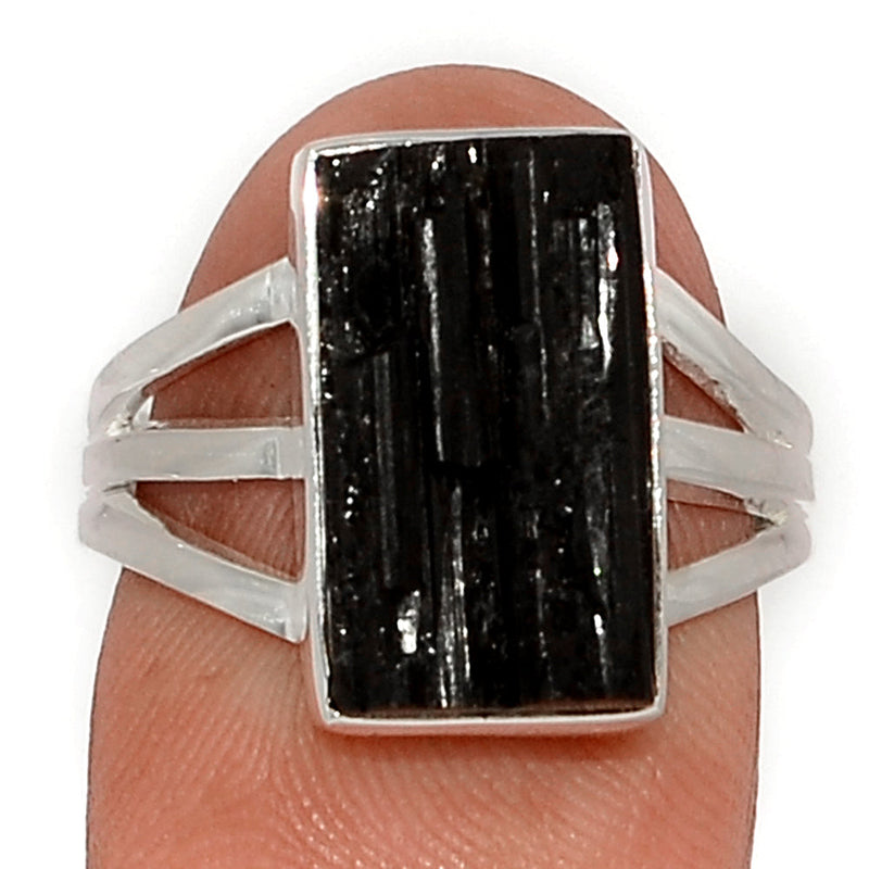 Black Tourmaline Rough Ring - BTRR1482