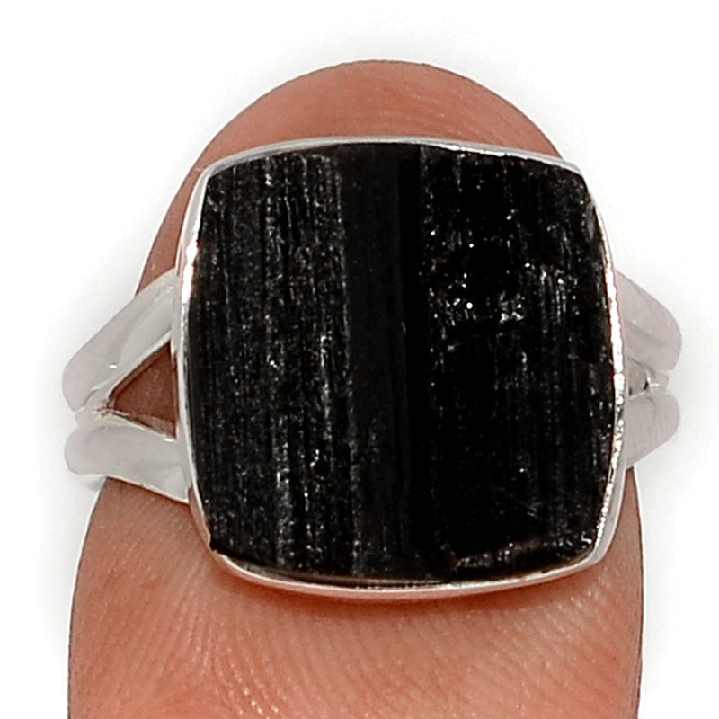 Black Tourmaline Rough Ring - BTRR1483