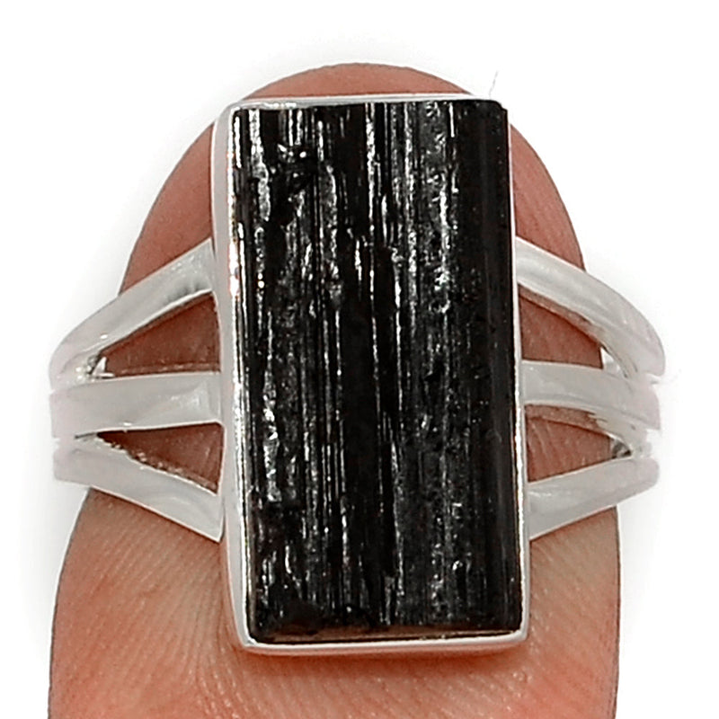 Black Tourmaline Rough Ring - BTRR1484