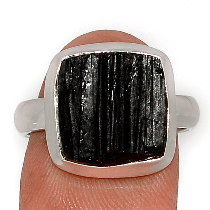 Black Tourmaline Rough Ring - BTRR1486