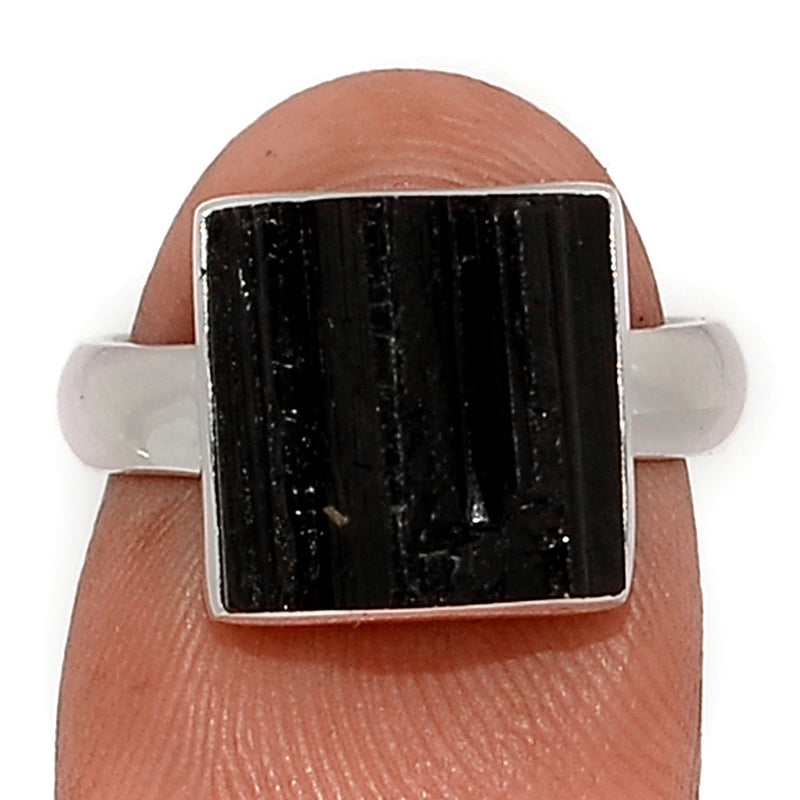 Black Tourmaline Rough Ring - BTRR1487