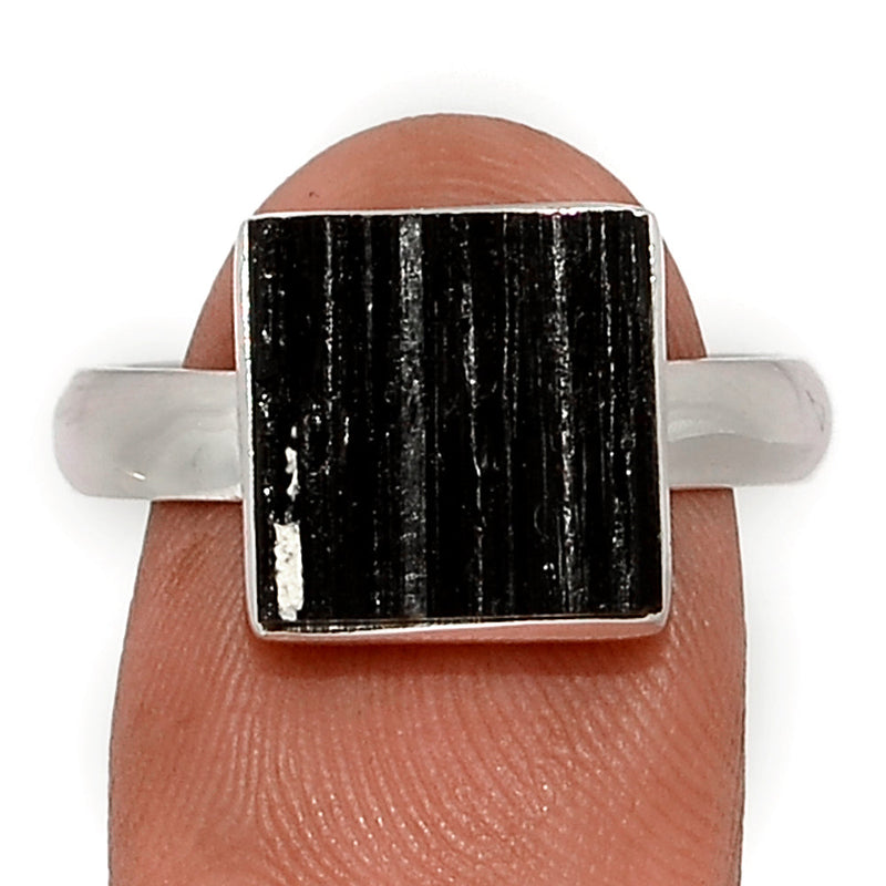 Black Tourmaline Rough Ring - BTRR1489