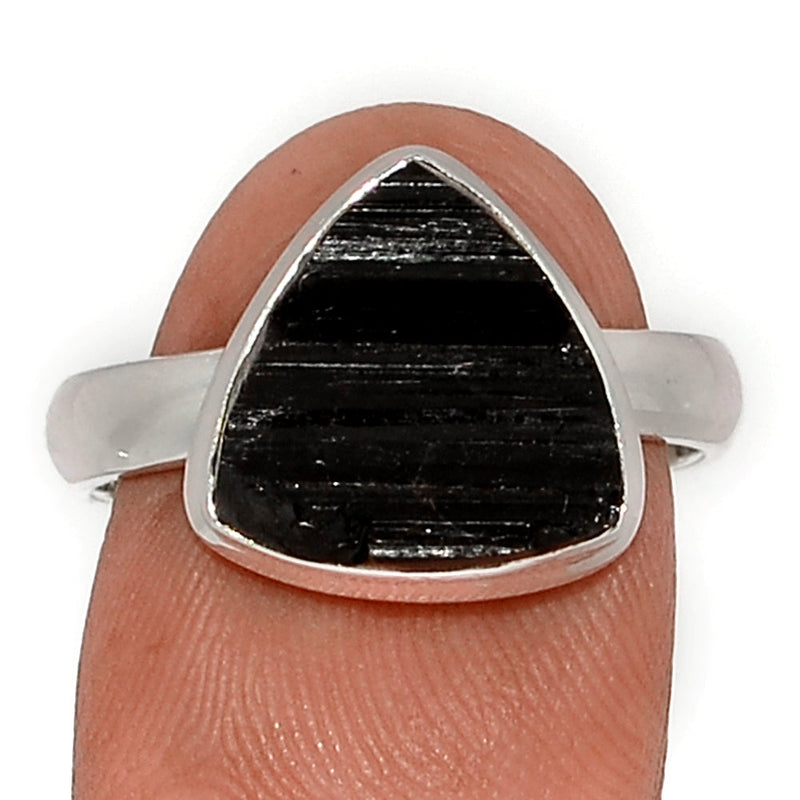 Black Tourmaline Rough Ring - BTRR1490