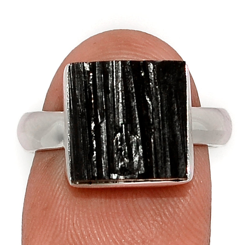 Black Tourmaline Rough Ring - BTRR1491