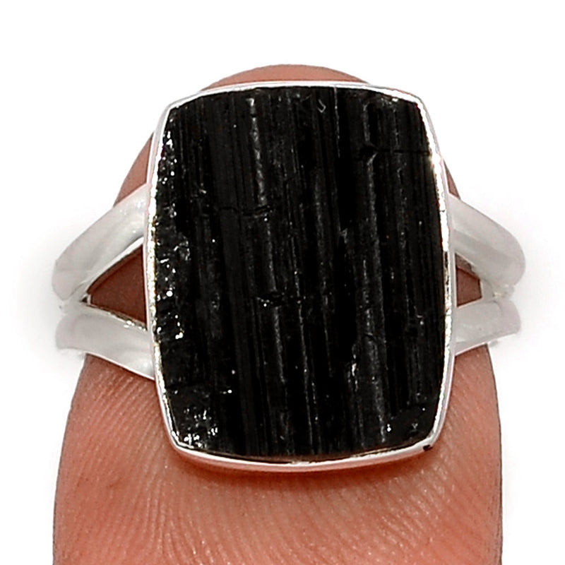 Black Tourmaline Rough Ring - BTRR1495