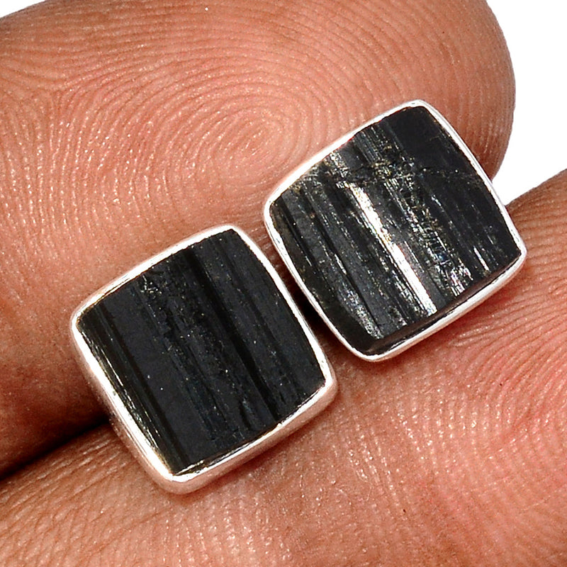 Black Tourmaline Rough Studs - BTRS181