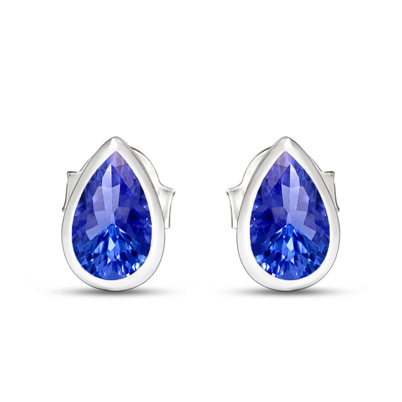 5*3 MM Pear - Tanzanite Faceted Studs - CB-S608TZF