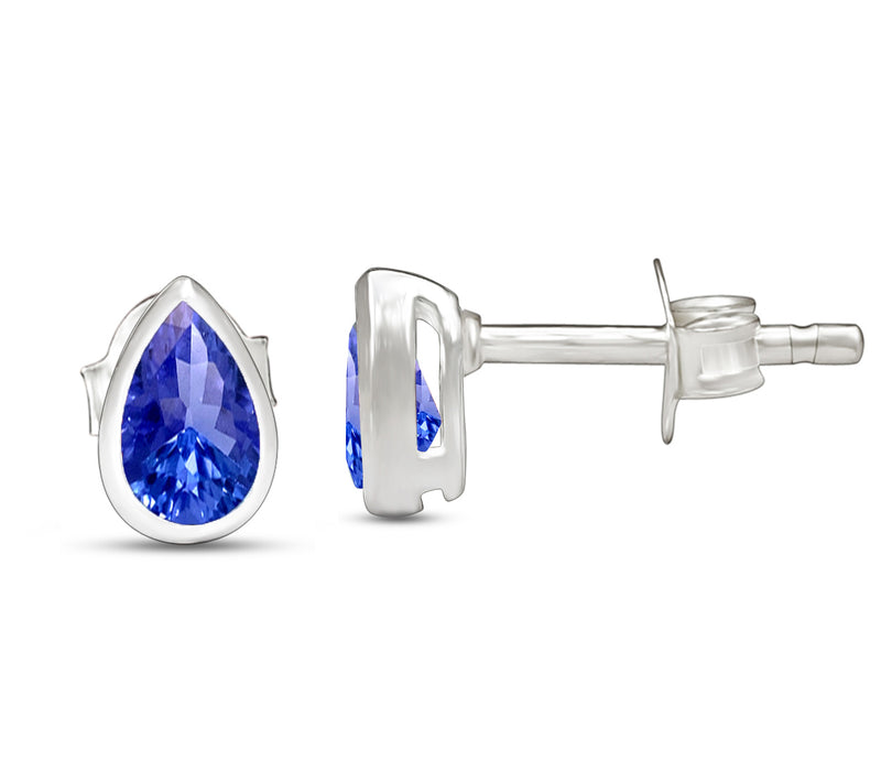 5*3 MM Pear - Tanzanite Faceted Studs - CB-S608TZF