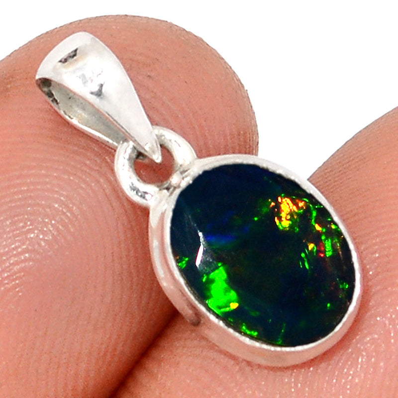 0.8" Chalama Black Opal Faceted Pendants - CBFP153