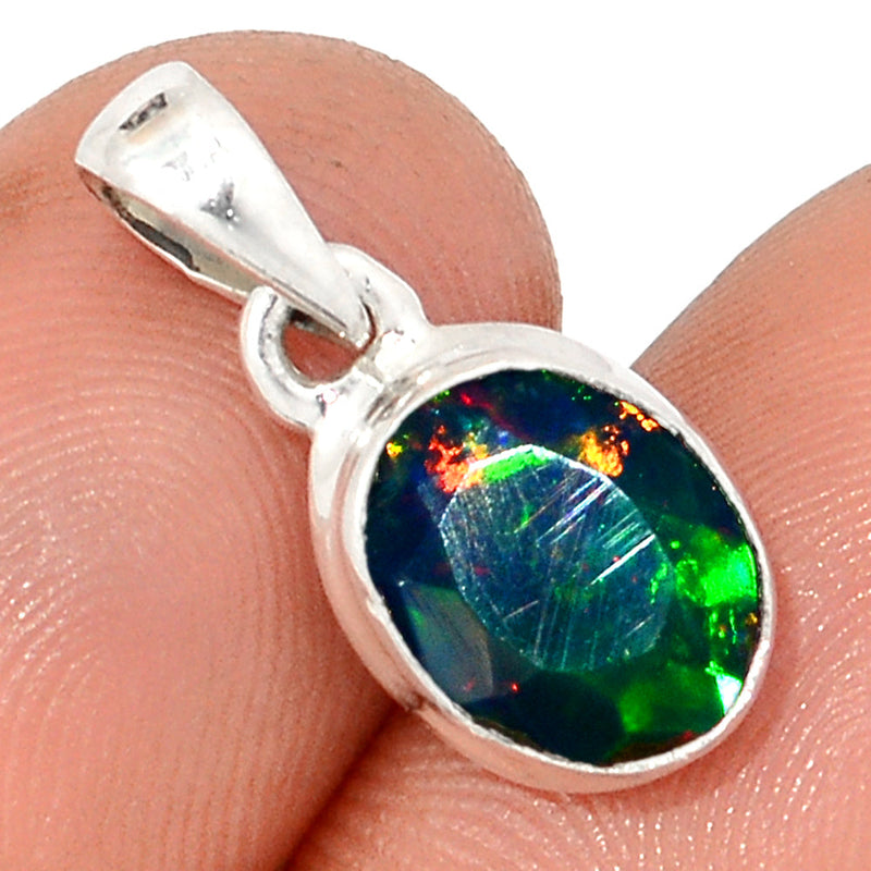 0.8" Chalama Black Opal Faceted Pendants - CBFP154