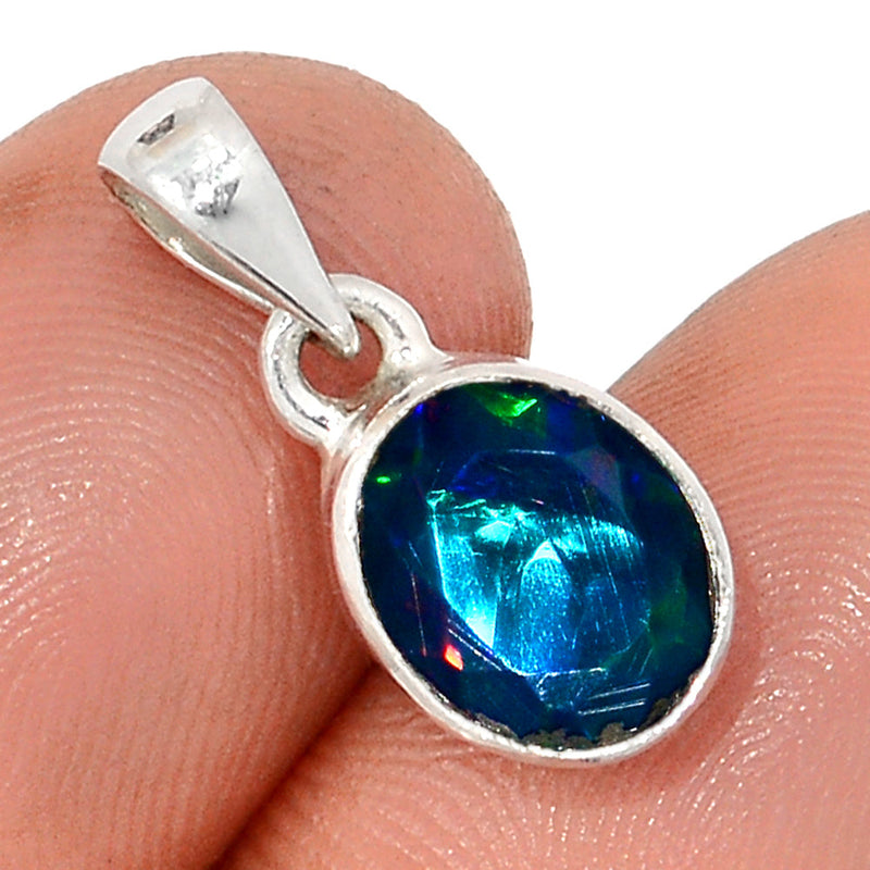 0.8" Chalama Black Opal Faceted Pendants - CBFP155