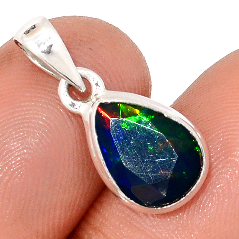 0.8" Chalama Black Opal Faceted Pendants - CBFP156