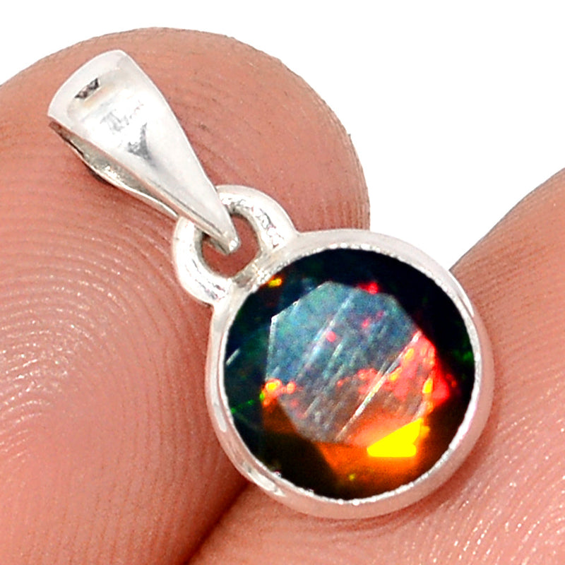 0.7" Chalama Black Opal Faceted Pendants - CBFP157