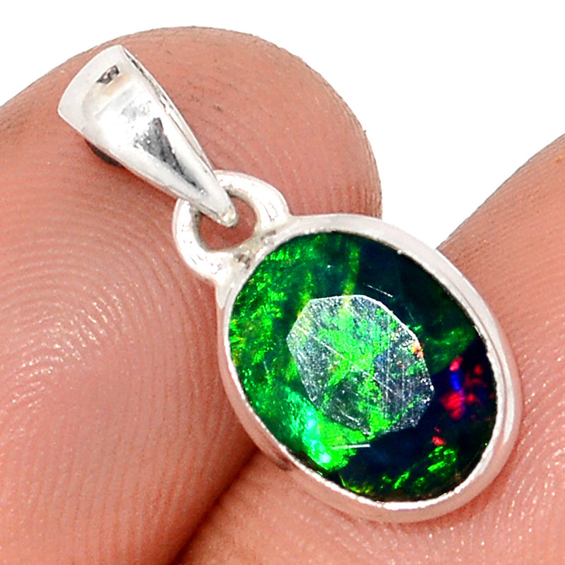 0.8" Chalama Black Opal Faceted Pendants - CBFP160