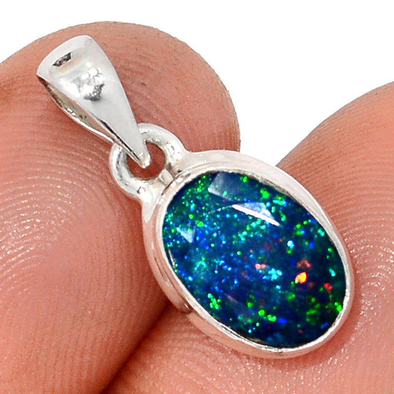 0.8" Chalama Black Opal Faceted Pendants - CBFP162