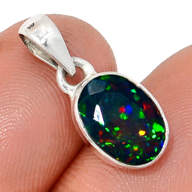 0.8" Chalama Black Opal Faceted Pendants - CBFP163