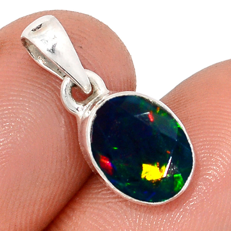 0.7" Chalama Black Opal Faceted Pendants - CBFP168