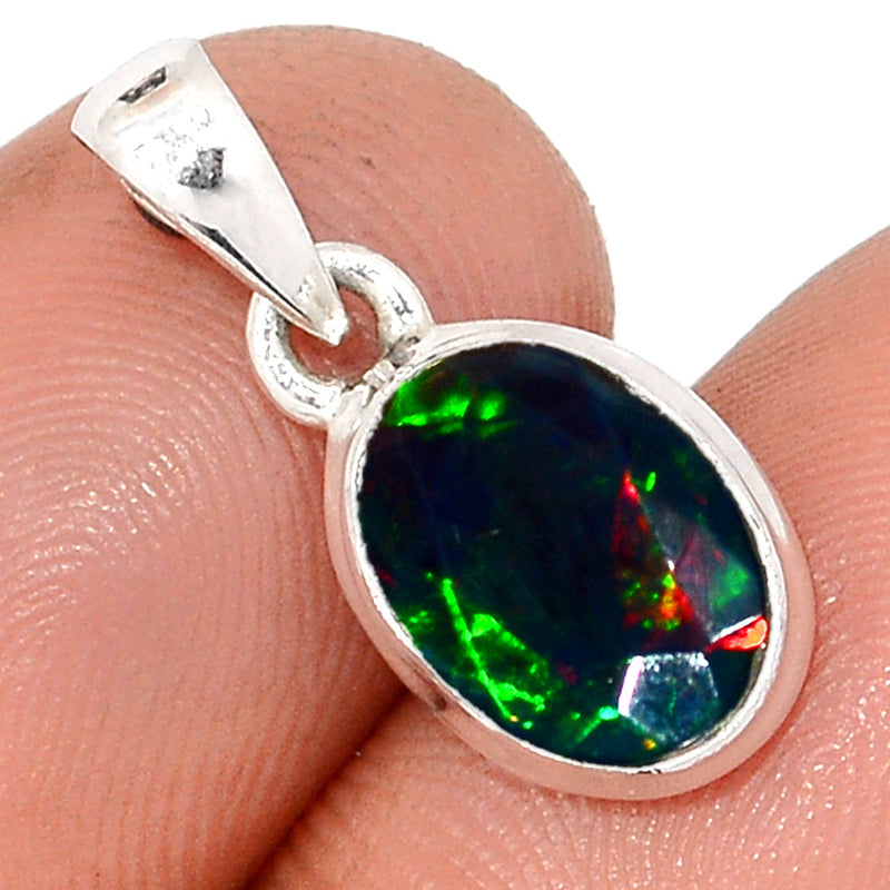 0.8" Chalama Black Opal Faceted Pendants - CBFP169