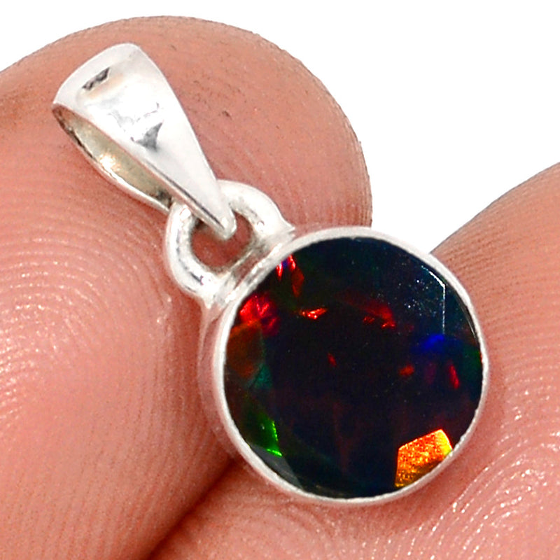 0.7" Chalama Black Opal Faceted Pendants - CBFP170