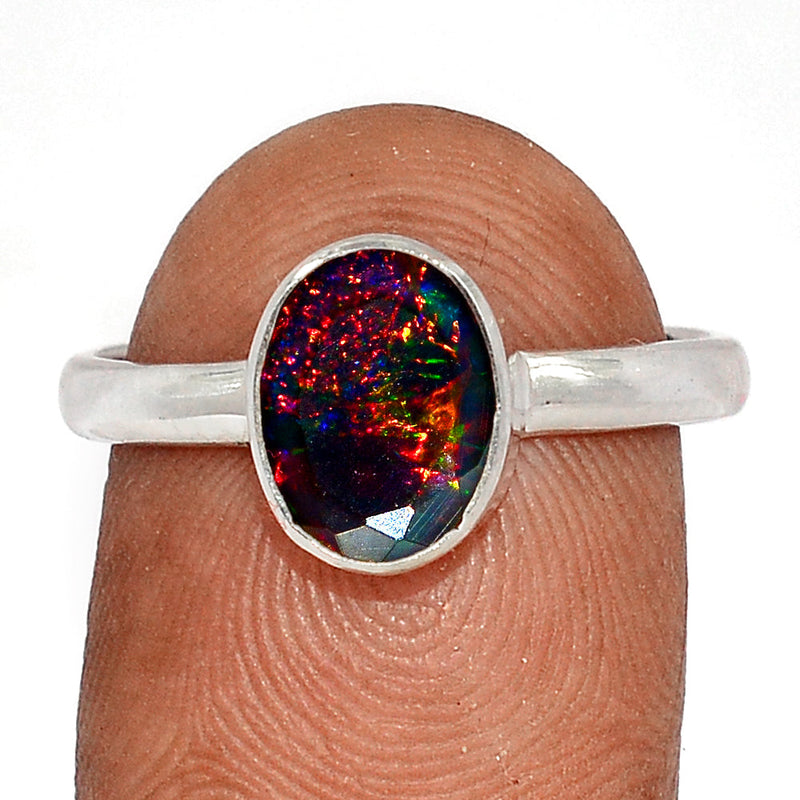 Chalama Black Opal Faceted Ring - CBFR195