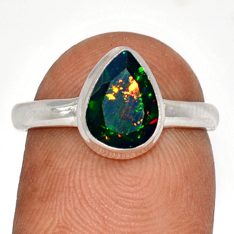 Chalama Black Opal Faceted Ring - CBFR197