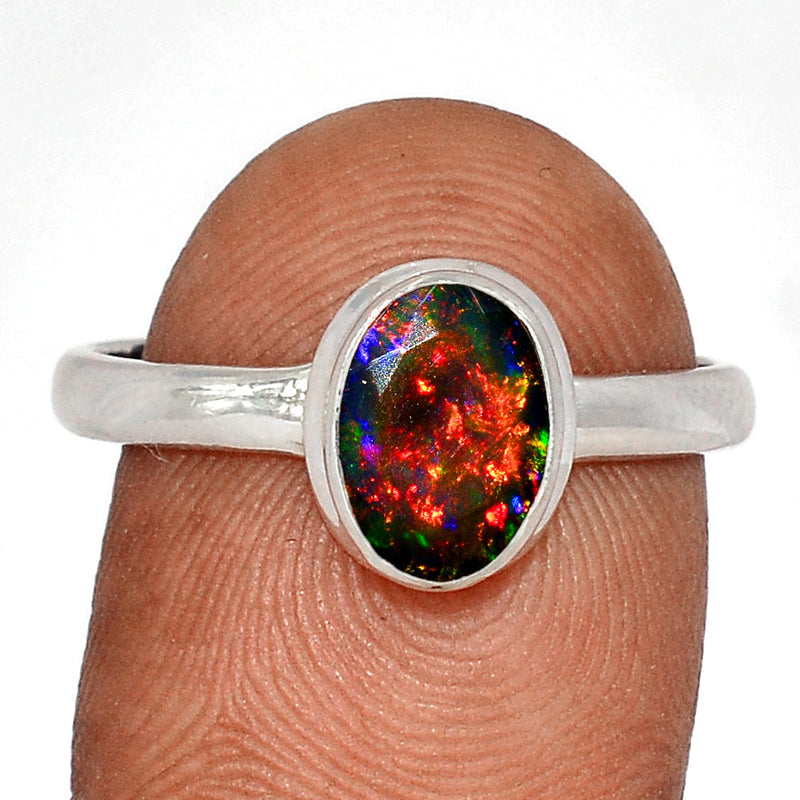 Chalama Black Opal Faceted Ring - CBFR203