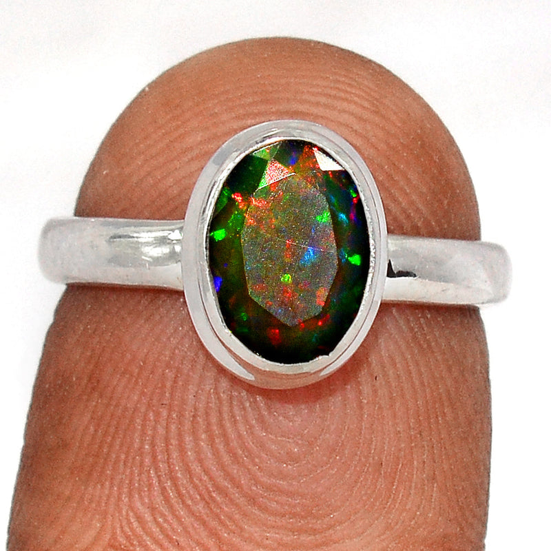 Chalama Black Opal Faceted Ring - CBFR212