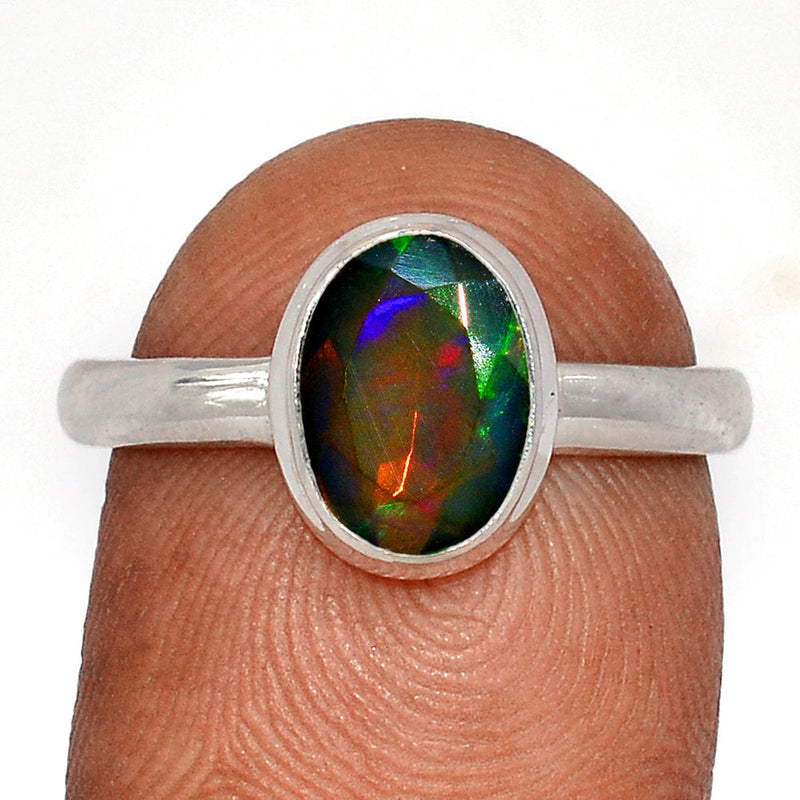 Chalama Black Opal Faceted Ring - CBFR223