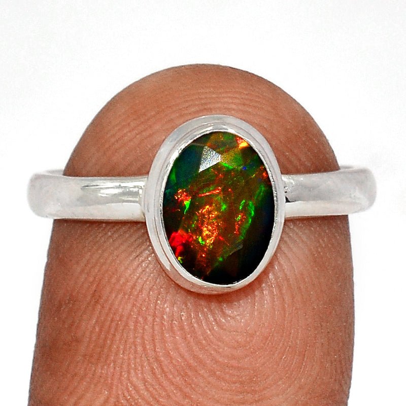 Chalama Black Opal Faceted Ring - CBFR235