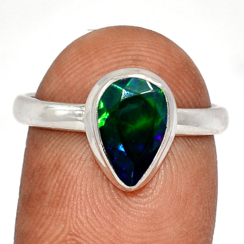 Chalama Black Opal Faceted Ring - CBFR243