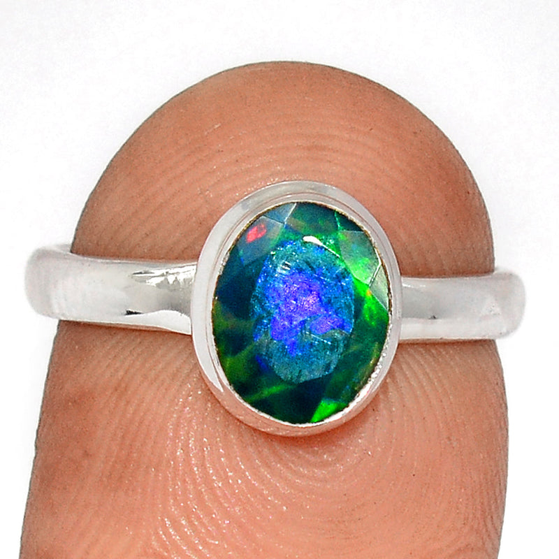 Chalama Black Opal Faceted Ring - CBFR279