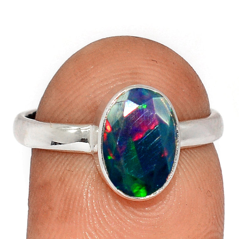 Chalama Black Opal Faceted Ring - CBFR284