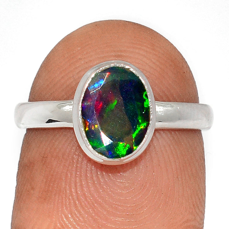 Chalama Black Opal Faceted Ring - CBFR289