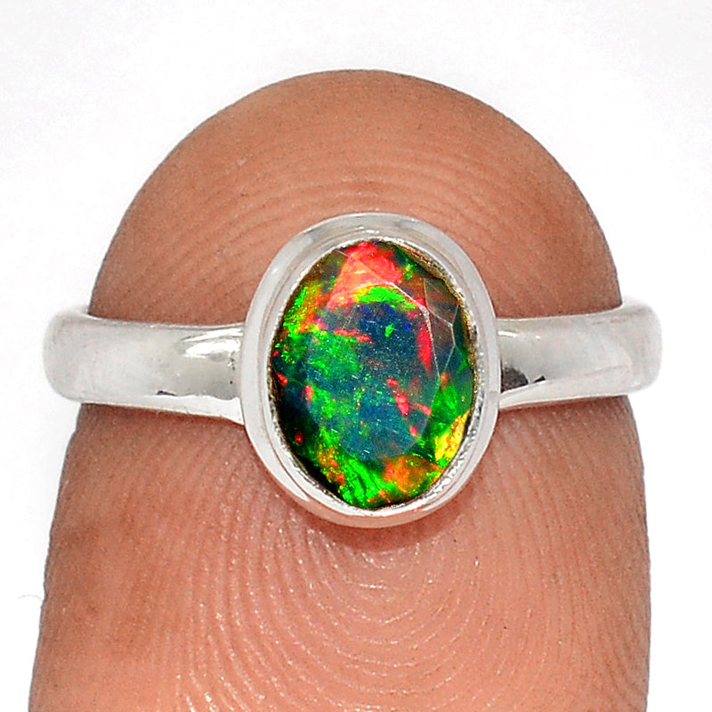 Chalama Black Opal Faceted Ring - CBFR299