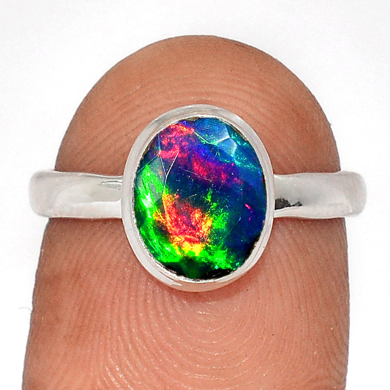 Chalama Black Opal Faceted Ring - CBFR301