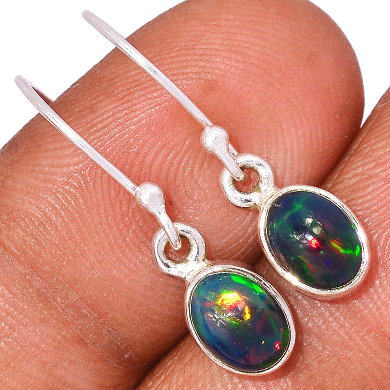 1" Chalama Black Opal Earrings - CBOE14