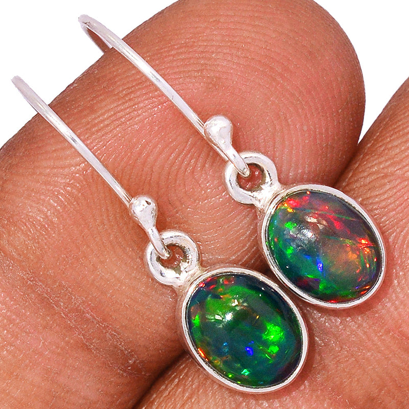 1.1" Chalama Black Opal Earrings - CBOE34