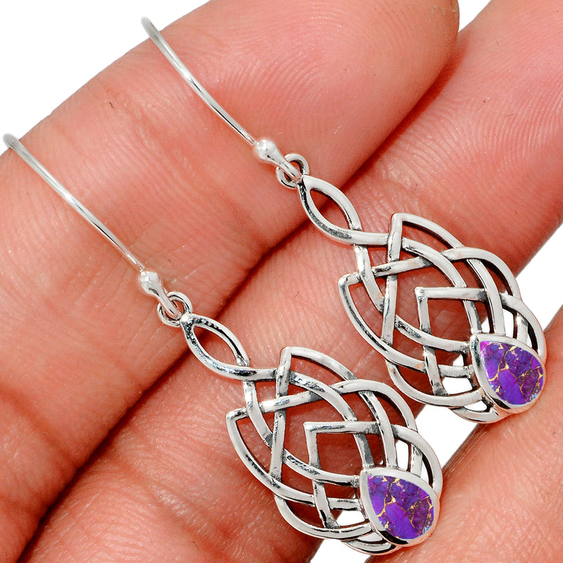 1.6" Celtic - Purple Copper Turquoise Earrings - CCE509-PCT Catalogue