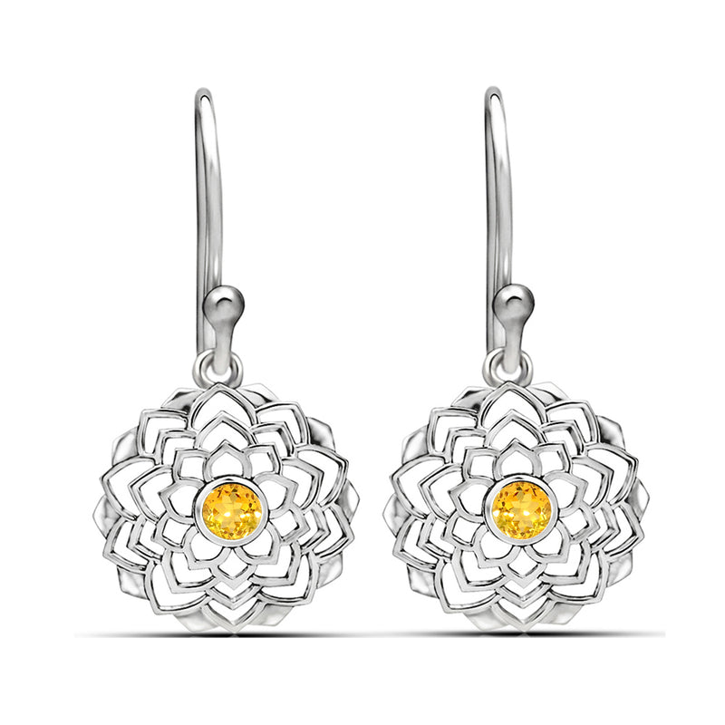 4*4 MM Round - Citrine Earrings - CCE511-C