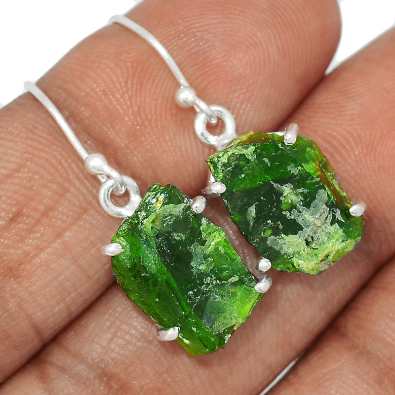 1.2" Claw - Chrome Diopside Earrings - CDSE2