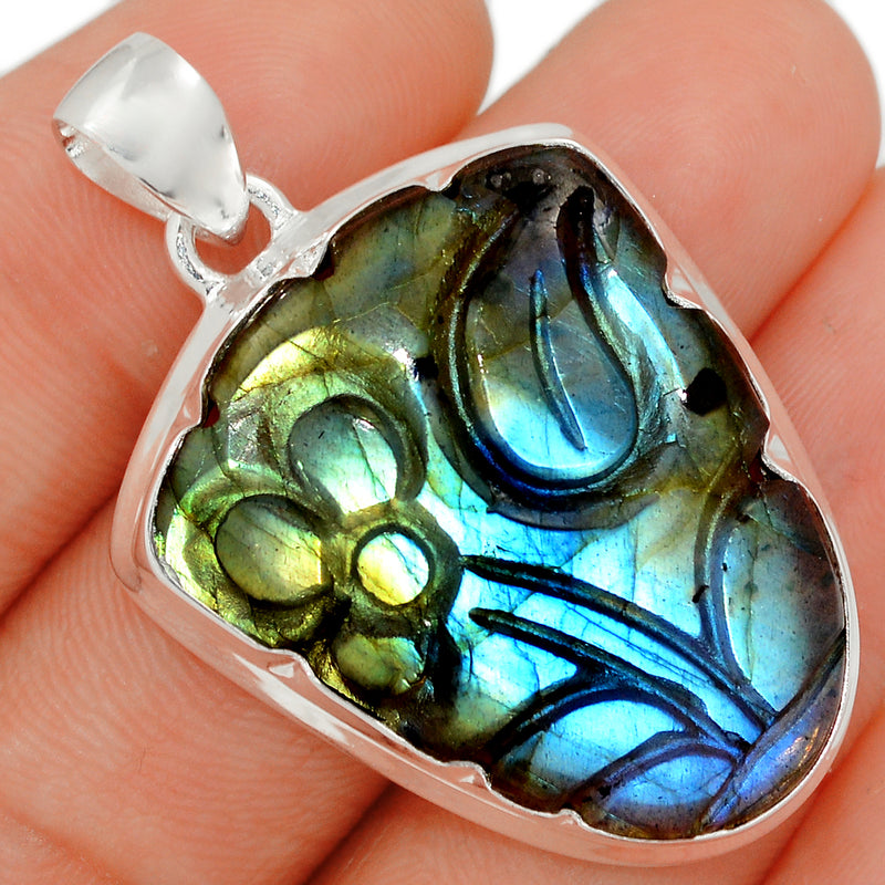 1.7" Carving Labradorite Pendants - CLBP458