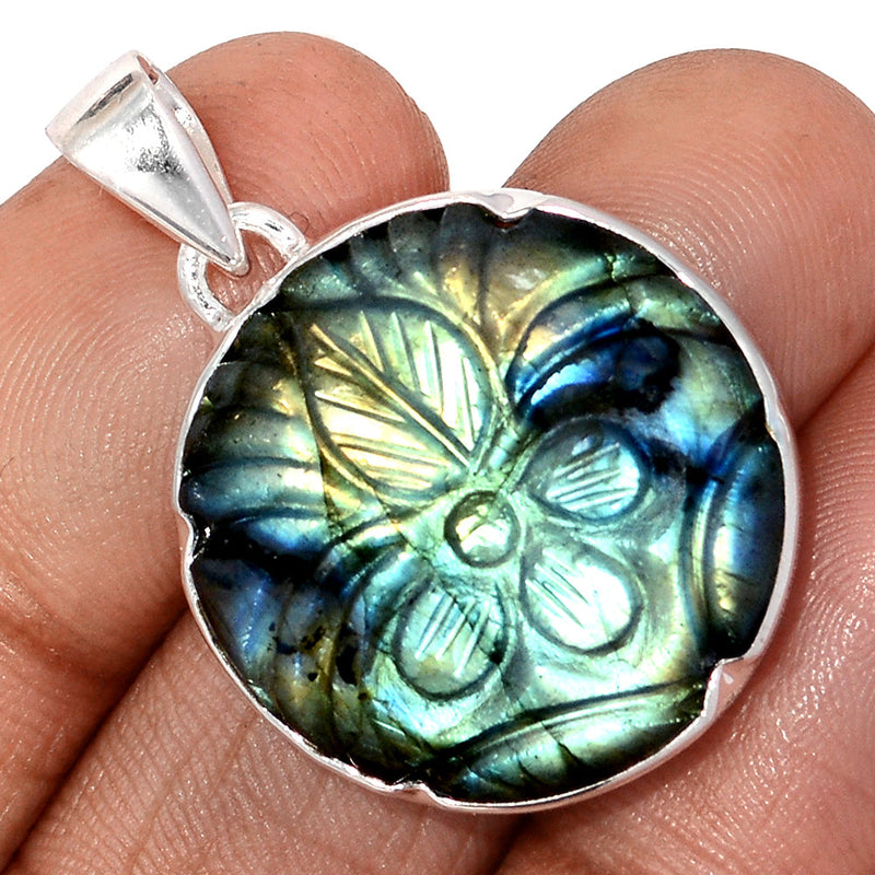 1.3" Carving Labradorite Pendants - CLBP733