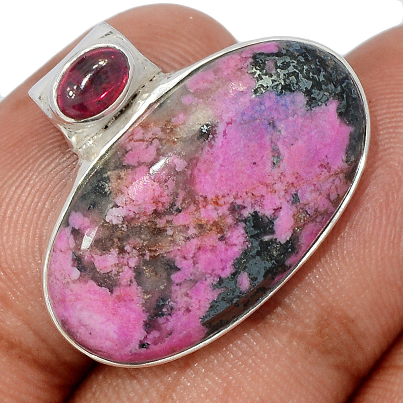 0.8" Cobalt Cabochon & Garnet Pendants - CLCP34