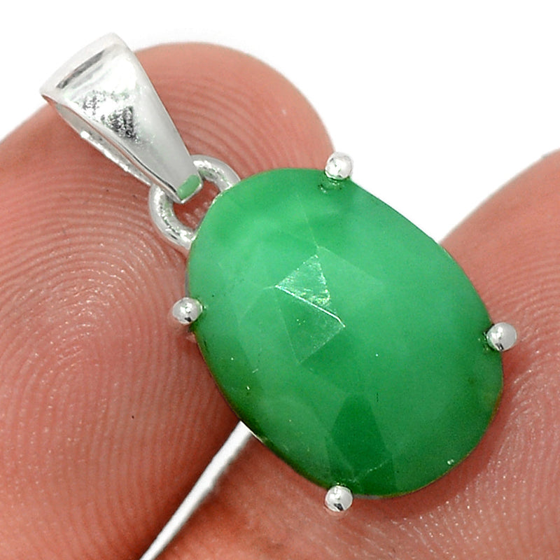 1" Claw - Chrysoprase Faceted Pendants - CPFP186