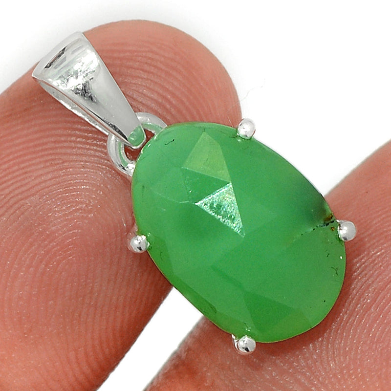 1" Claw - Chrysoprase Faceted Pendants - CPFP192